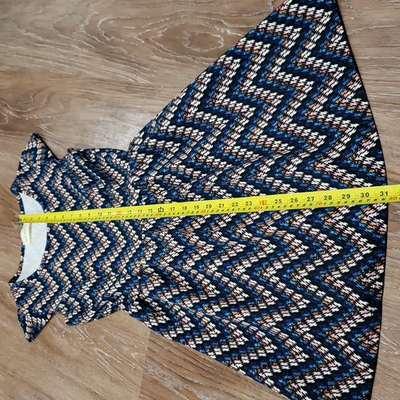 (XS) Enough About Me... Geometric Print Fit & Flare Lightweight Dress Casual - Picture 5 of 9